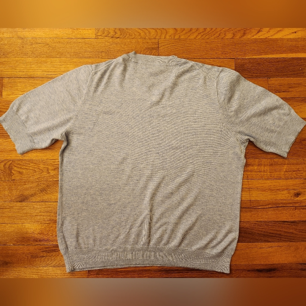 J Crew Light Blue Short Sleeve Crew Neck Cotton Blend Sweater Size L - Picture 2 of 9